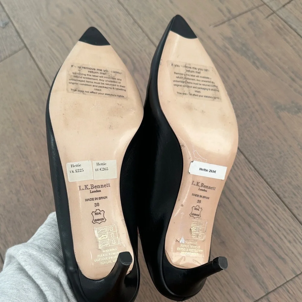 LK Bennett Classic Black Leather Mules. EU38 - Picture 3 of 4